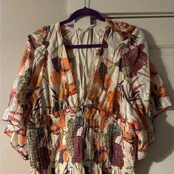 Anthropologie Cream and Orange Blouse - Picture 6 of 7